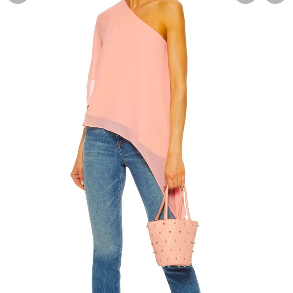 Haute Hippie | NEW Women’s One Shoulder Draped Chiffon Asymmetrical Top